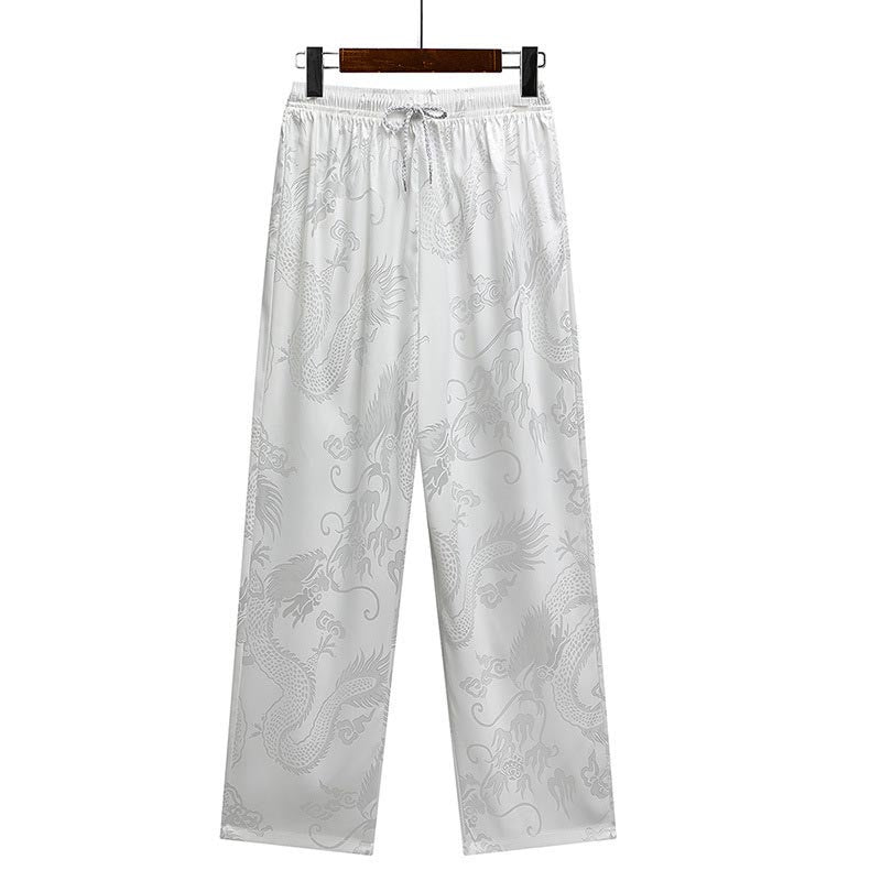 Buddha Stones Modello di drago Abito Tang Hanfu Uniforme tradizionale Maniche corte Pantaloni Abbigliamento Set da uomo - image 19