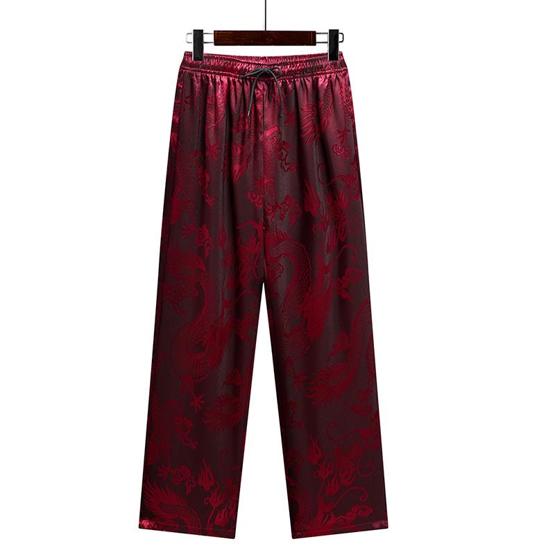 Buddha Stones Modello di drago Abito Tang Hanfu Uniforme tradizionale Maniche corte Pantaloni Abbigliamento Set da uomo