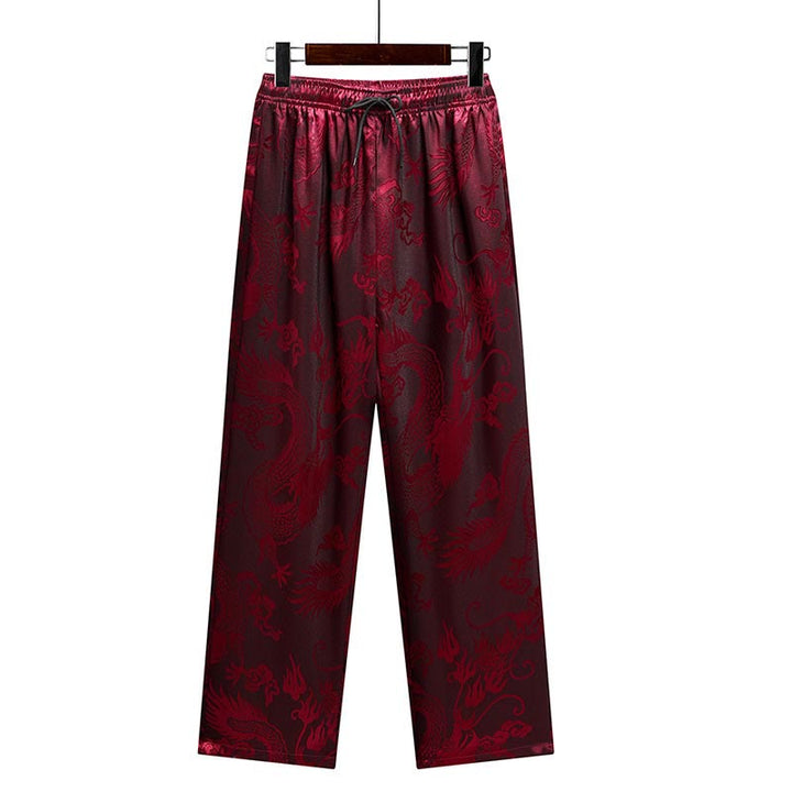 Buddha Stones Modello di drago Abito Tang Hanfu Uniforme tradizionale Maniche corte Pantaloni Abbigliamento Set da uomo