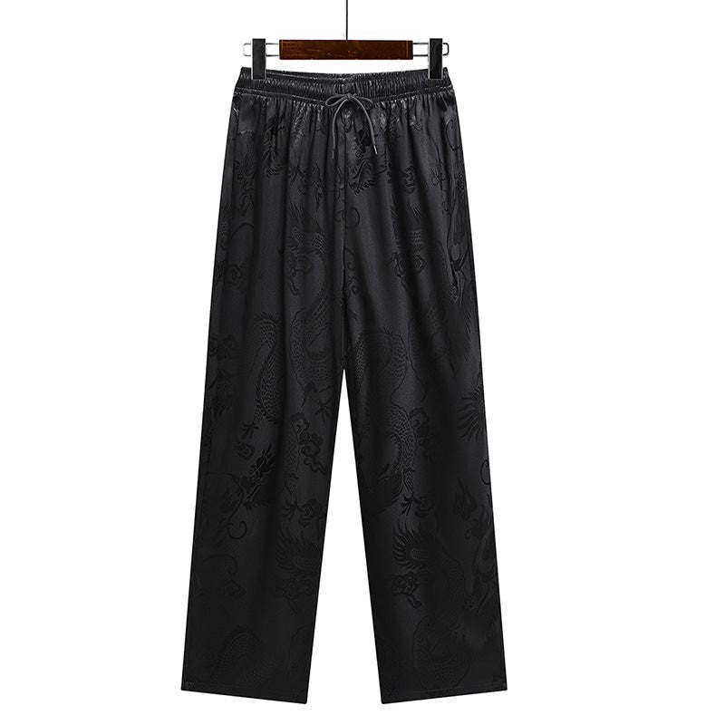 Buddha Stones Modello di drago Abito Tang Hanfu Uniforme tradizionale Maniche corte Pantaloni Abbigliamento Set da uomo