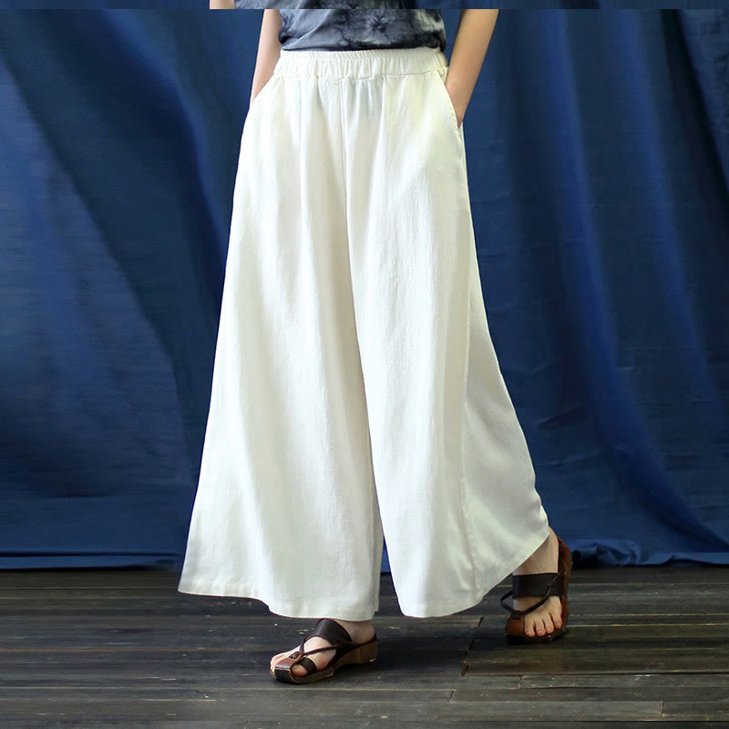 Abito midi in jacquard con fiori e Buddha Stones, abito in cotone e lino a maniche lunghe, pantaloni a gamba larga con tasche