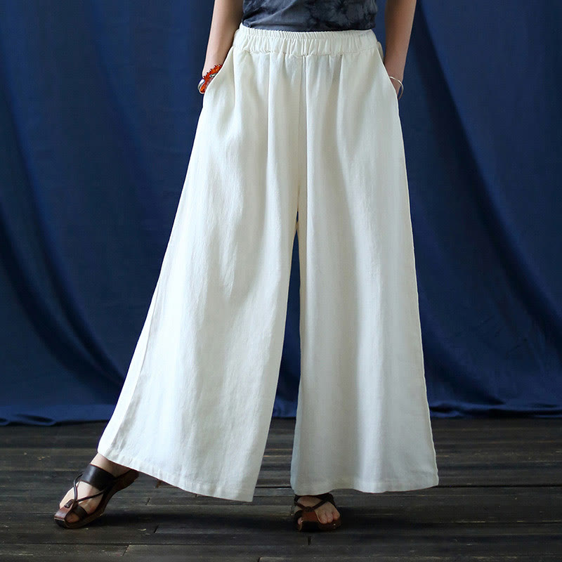 Abito midi in jacquard con fiori e Buddha Stones, abito in cotone e lino a maniche lunghe, pantaloni a gamba larga con tasche