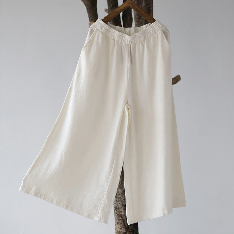 Abito midi in jacquard con fiori e Buddha Stones, abito in cotone e lino a maniche lunghe, pantaloni a gamba larga con tasche