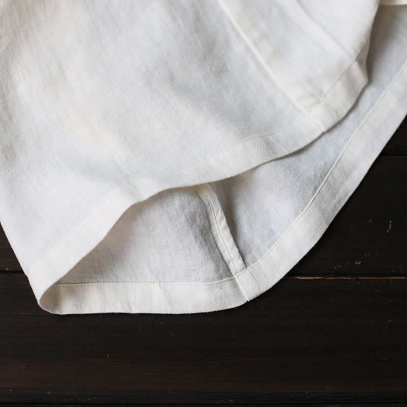 Abito midi in jacquard con fiori e Buddha Stones, abito in cotone e lino a maniche lunghe, pantaloni a gamba larga con tasche - image 55