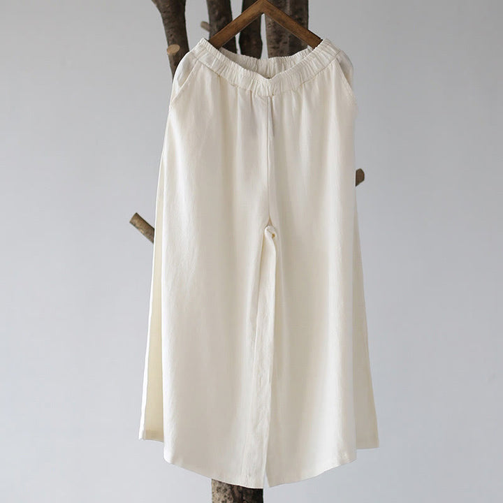 Abito midi in jacquard con fiori e Buddha Stones, abito in cotone e lino a maniche lunghe, pantaloni a gamba larga con tasche