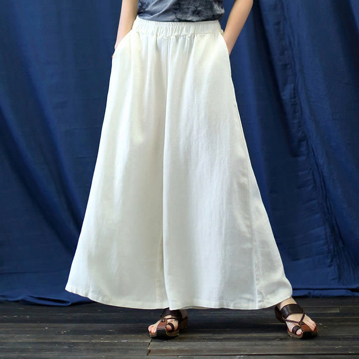 Abito midi in jacquard con fiori e Buddha Stones, abito in cotone e lino a maniche lunghe, pantaloni a gamba larga con tasche