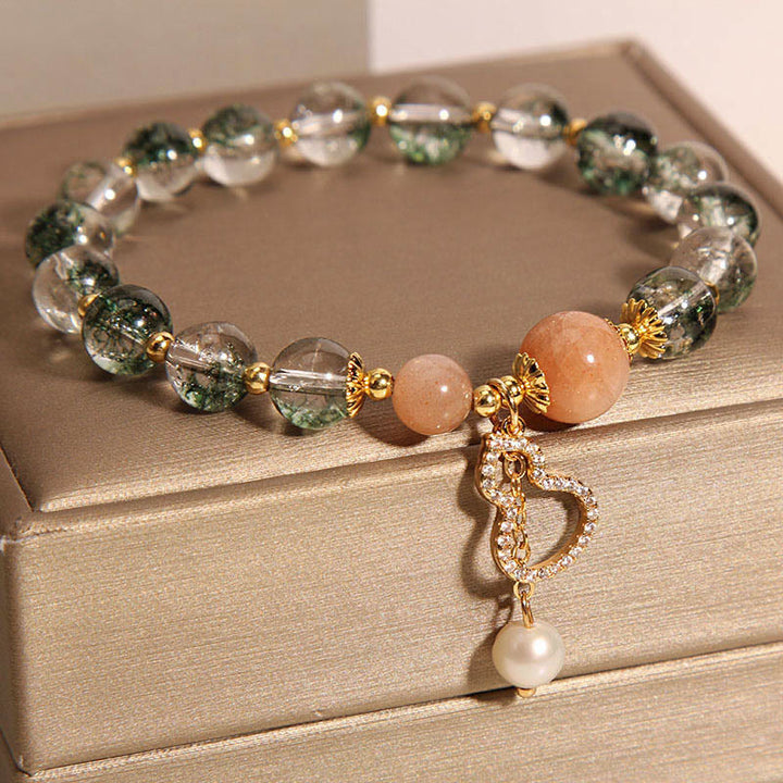 Braccialetto di fiducia con ciondolo zucca fantasma verde Buddha Stones