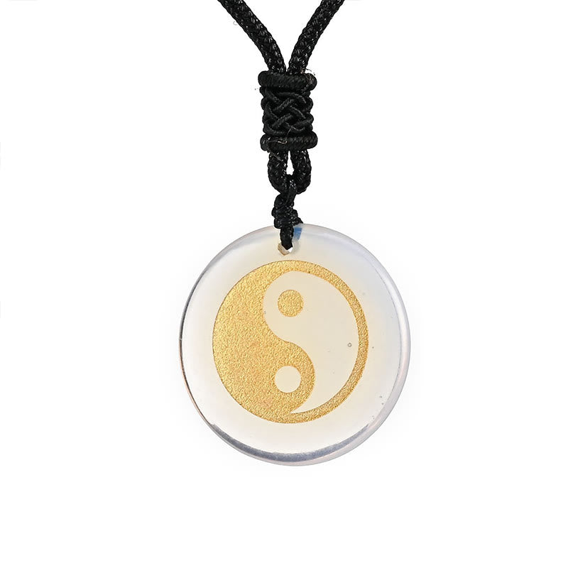 Buddha Stones Vari cristalli Ametista Occhio di tigre Avventurina verde Yin Yang Collana pendente spirituale