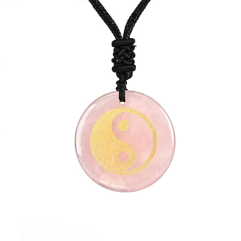 Buddha Stones Vari cristalli Ametista Occhio di tigre Avventurina verde Yin Yang Collana pendente spirituale