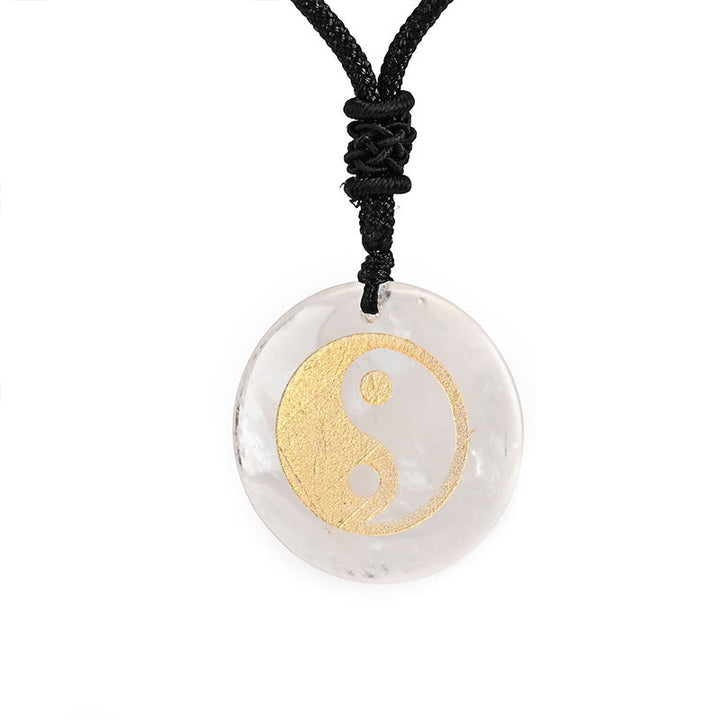 Buddha Stones Vari cristalli Ametista Occhio di tigre Avventurina verde Yin Yang Collana pendente spirituale