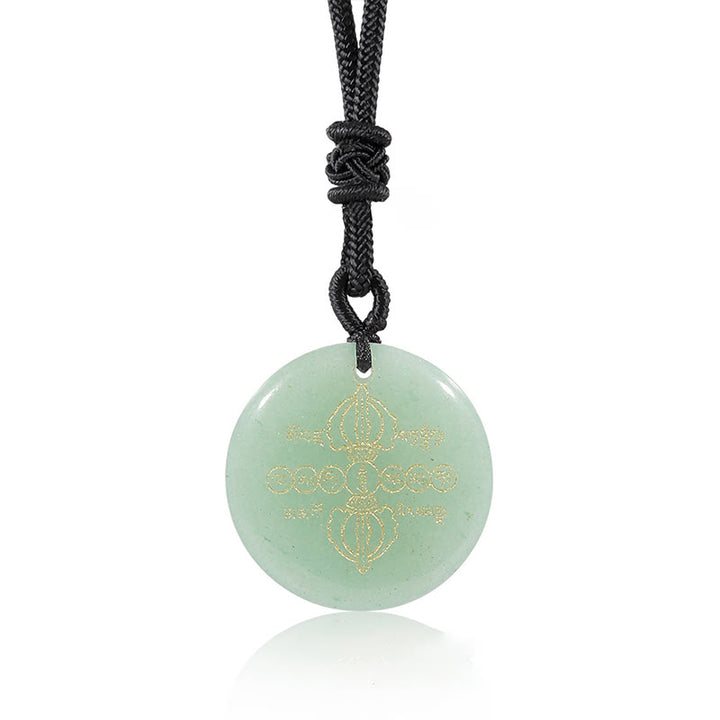 Buddha Stones Vajra Dorje Modello sanscrito Naturale Vario Cristallo Ossidiana nera Collana pendente