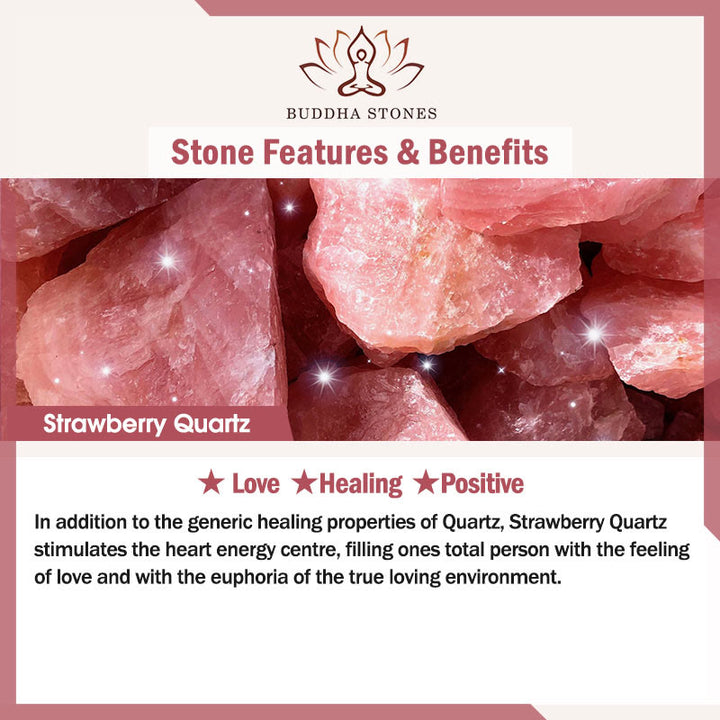 Braccialetto con ciondolo elefante positivo in quarzo fragola, ametista, avventurina verde Buddha Stones