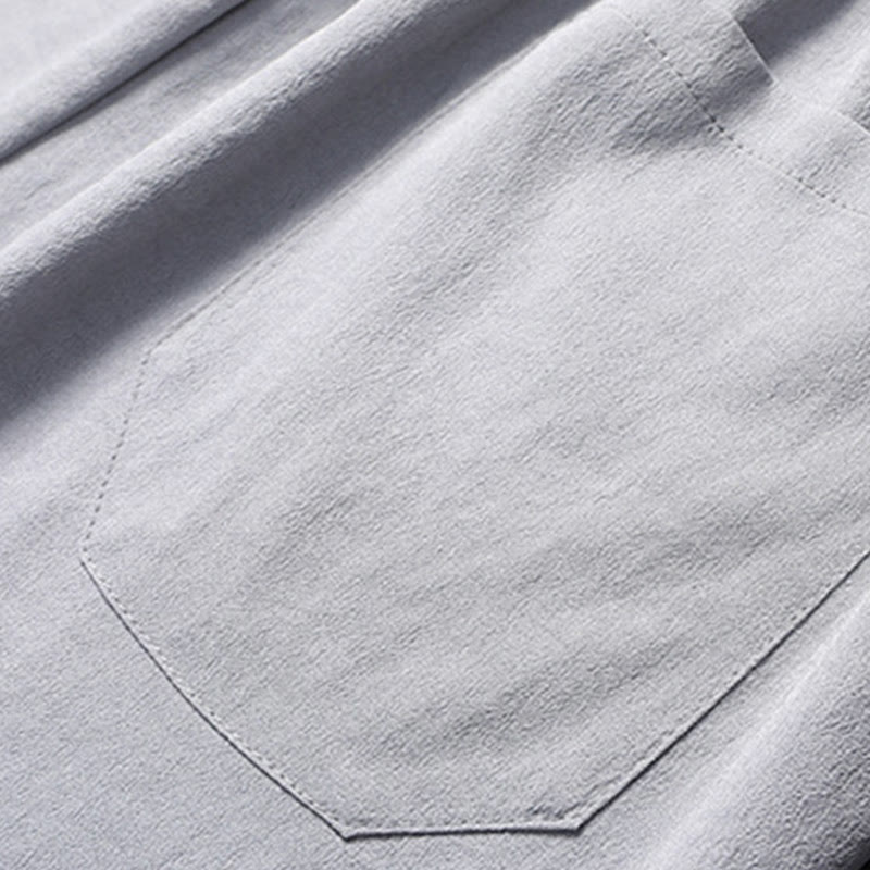 Buddha Stones Fu Character Tang Suit Hanfu Tradizionale Uniforme Manica Corta Top Pantaloni Abbigliamento Uomo Set - image 14