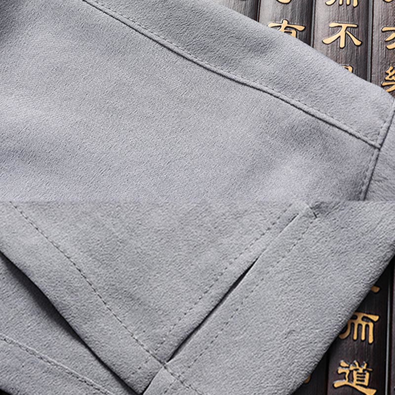 Buddha Stones Fu Character Tang Suit Hanfu Tradizionale Uniforme Manica Corta Top Pantaloni Abbigliamento Uomo Set - image 15