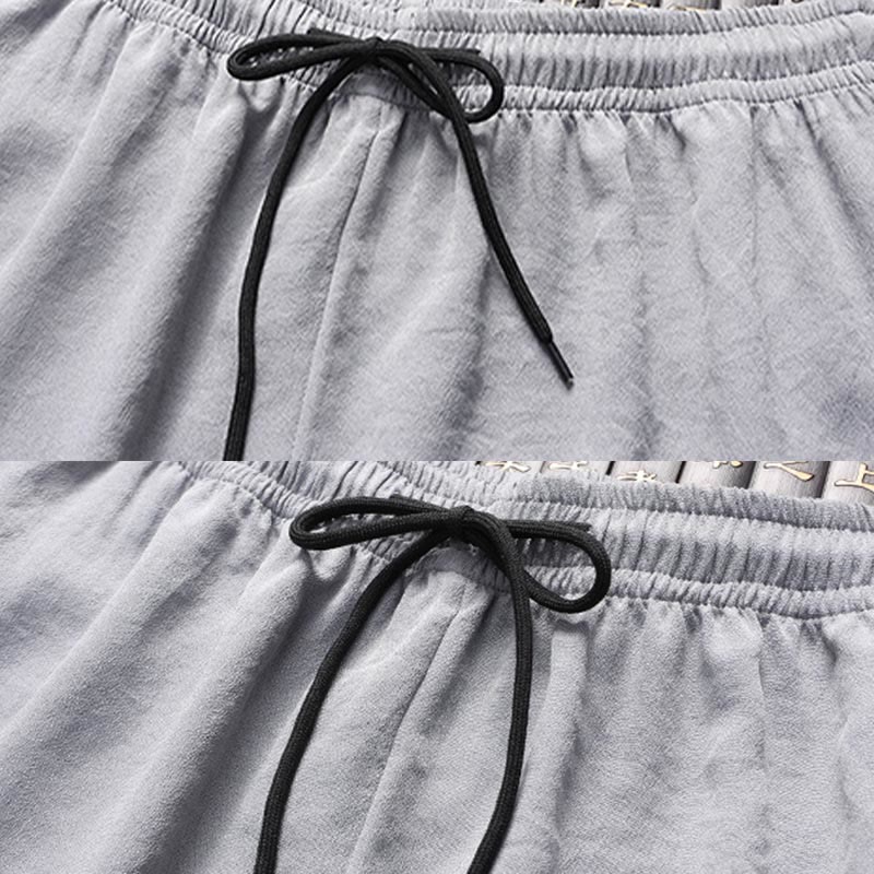 Buddha Stones Fu Character Tang Suit Hanfu Tradizionale Uniforme Manica Corta Top Pantaloni Abbigliamento Uomo Set - image 16
