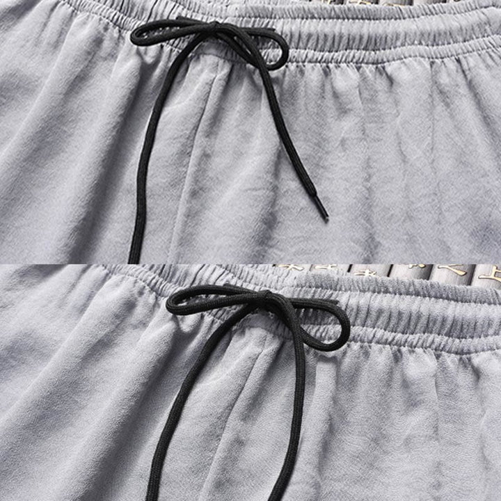 Buddha Stones Fu Character Tang Suit Hanfu Tradizionale Uniforme Manica Corta Top Pantaloni Abbigliamento Uomo Set - image 16
