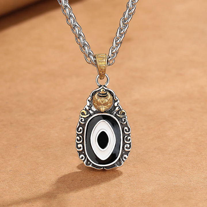 Buddha Stones Tibet Dzi Bead Garuda Modello Rame Metallo Ricchezza Collana Pendente