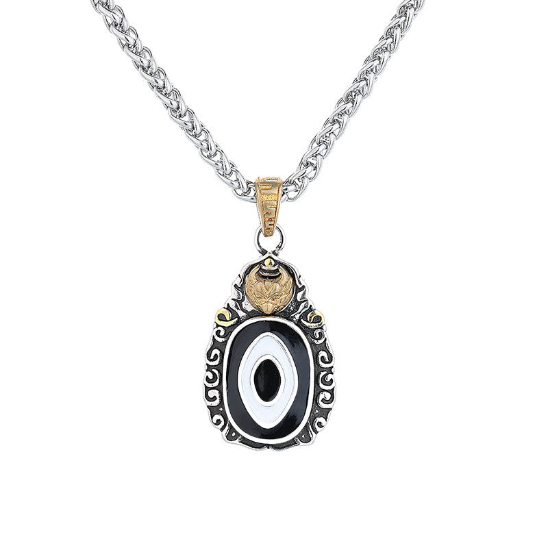 Buddha Stones Tibet Dzi Bead Garuda Modello Rame Metallo Ricchezza Collana Pendente