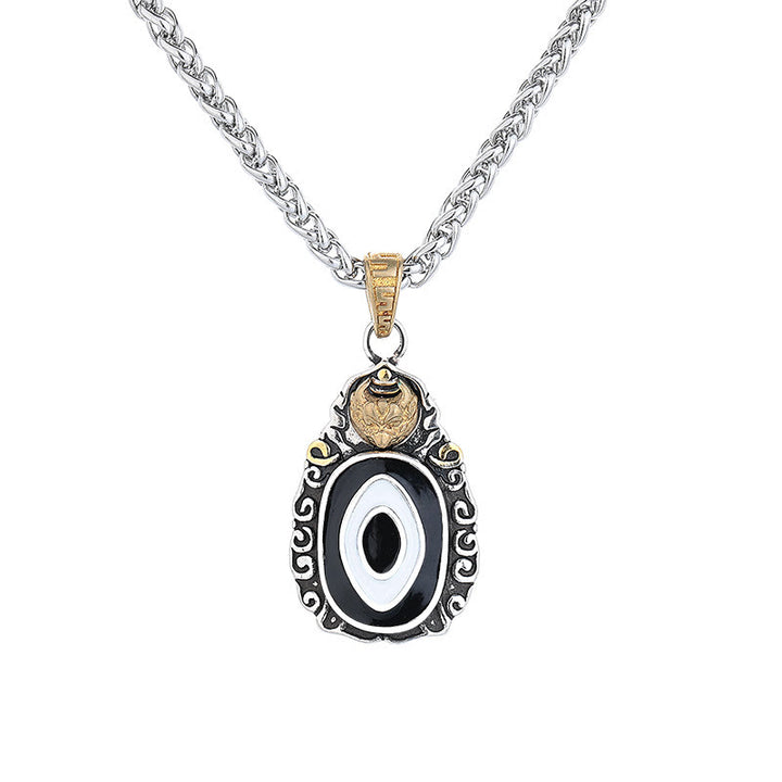 Buddha Stones Tibet Dzi Bead Garuda Modello Rame Metallo Ricchezza Collana Pendente