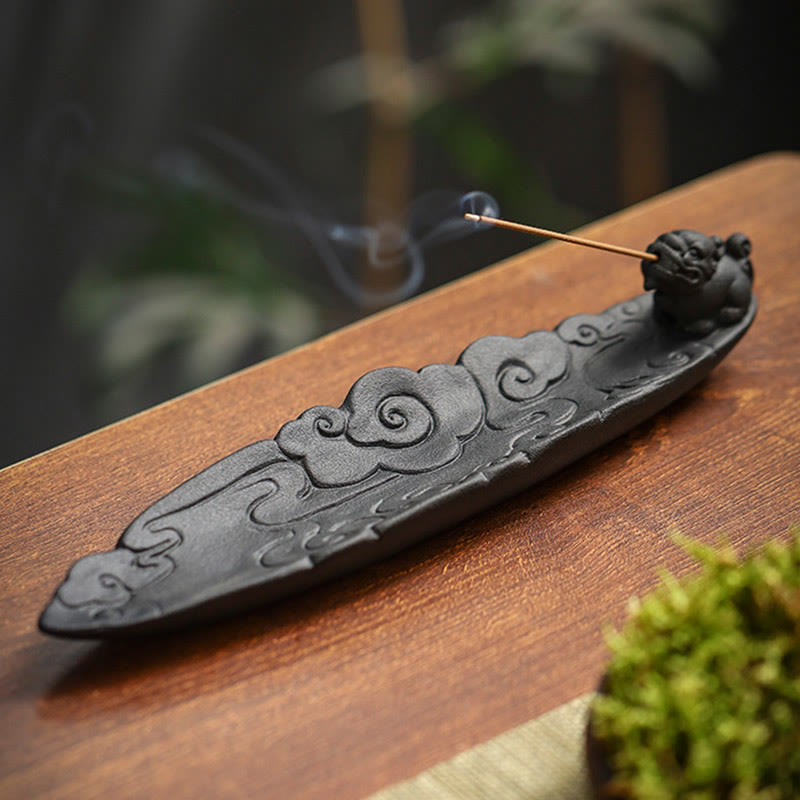 Buddha Stones, nuvole di buon auspicio, bruciatore di incenso in ceramica curativo Pixiu, decorazione