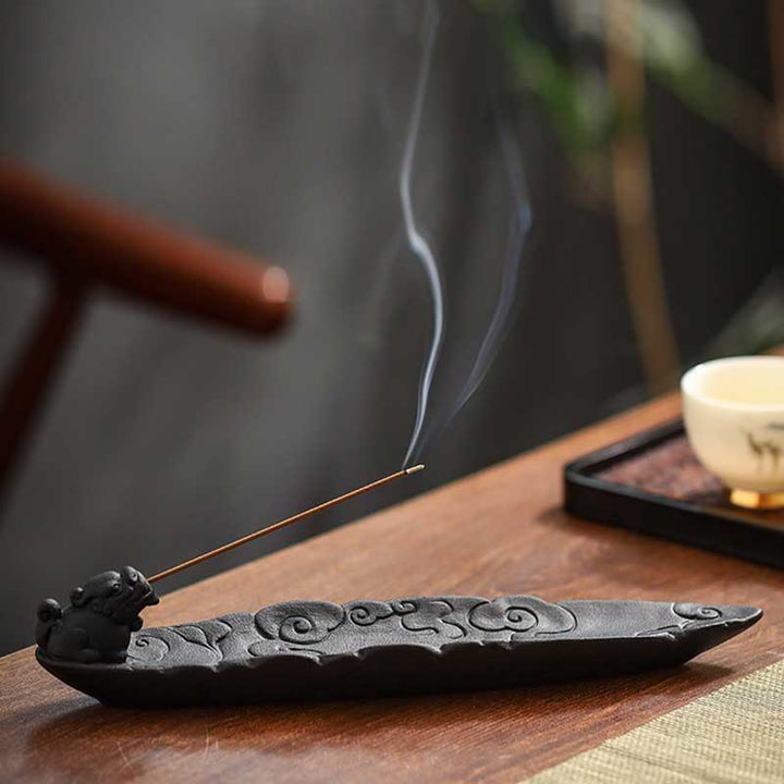 Buddha Stones, nuvole di buon auspicio, bruciatore di incenso in ceramica curativo Pixiu, decorazione