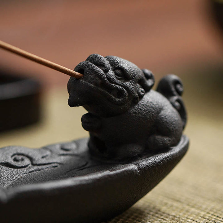 Buddha Stones, nuvole di buon auspicio, bruciatore di incenso in ceramica curativo Pixiu, decorazione