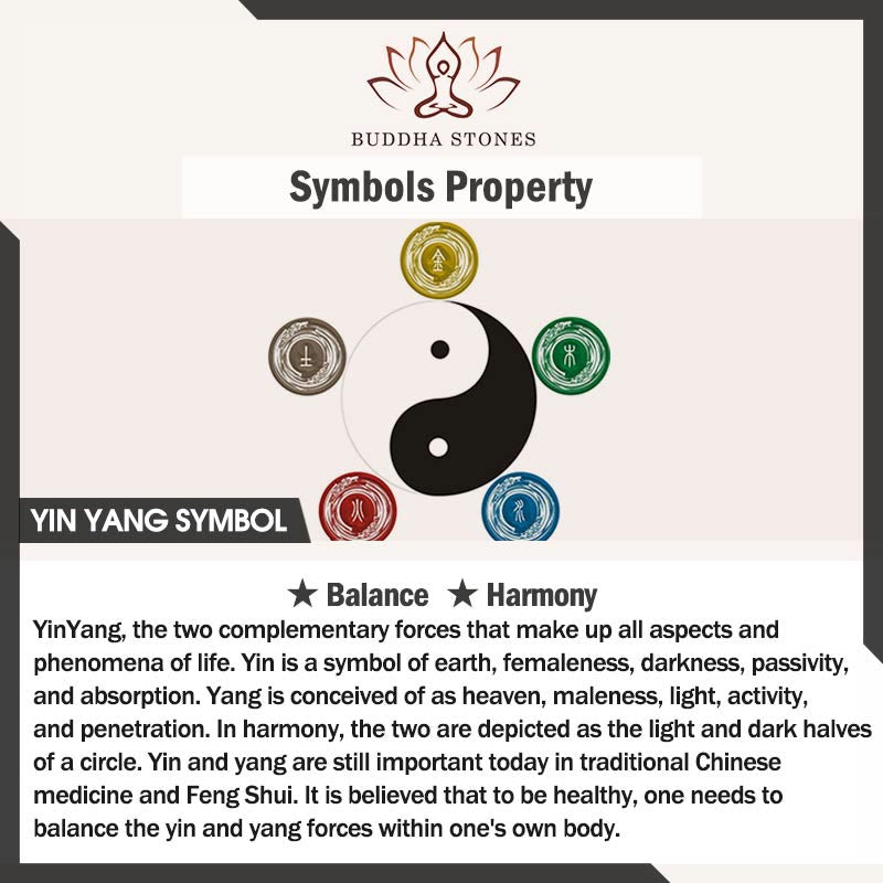 Collana pendente con simbolo Yin Yang in argento sterling 925 con Buddha Stones ciondolo armonioso