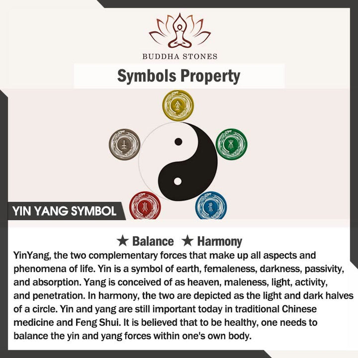 Collana pendente con simbolo Yin Yang in argento sterling 925 con Buddha Stones ciondolo armonioso