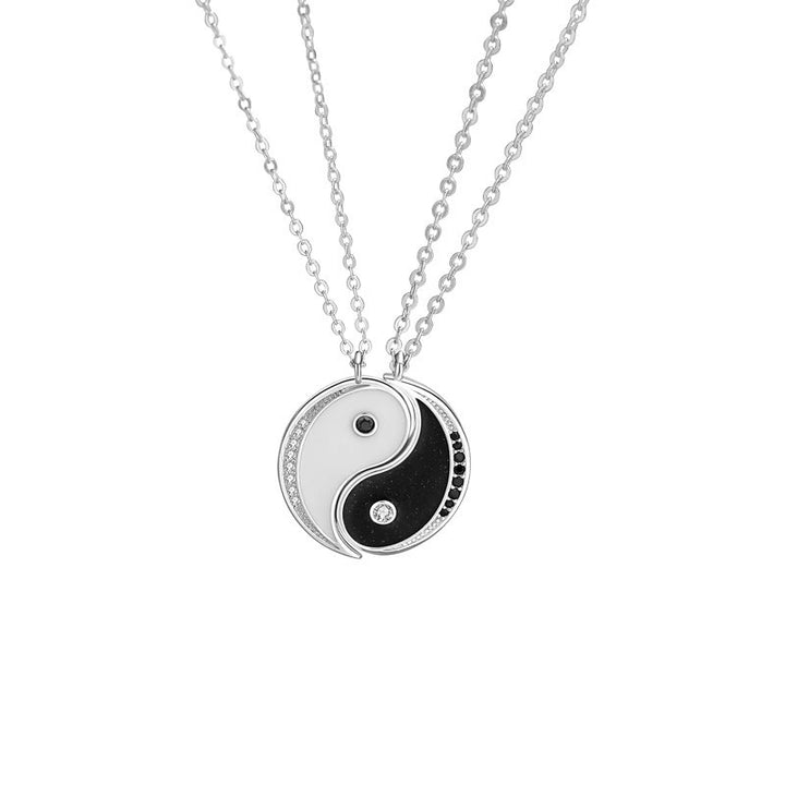 Collana pendente con simbolo Yin Yang in argento sterling 925 con Buddha Stones ciondolo armonioso