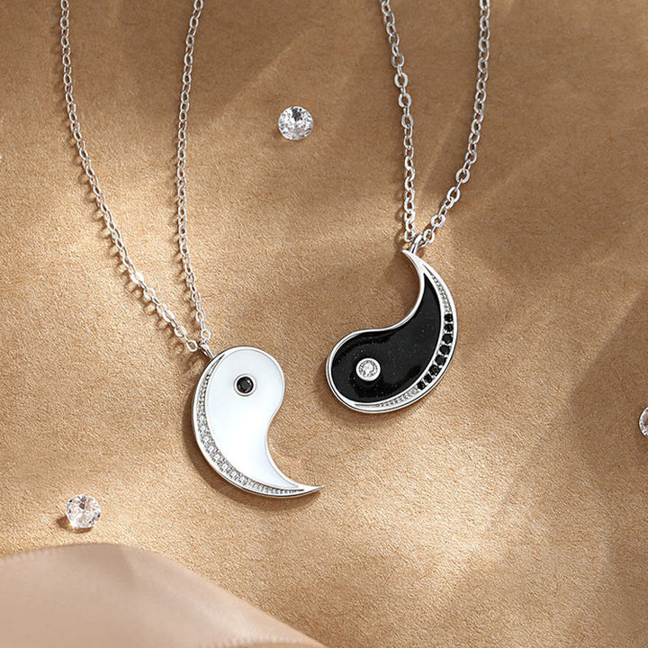 Collana pendente con simbolo Yin Yang in argento sterling 925 con Buddha Stones ciondolo armonioso
