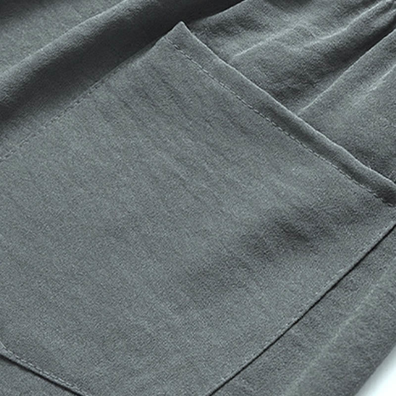 Buddha Stones Dragon Fu Character Tang Suit Camicia a maniche corte tradizionale Pantaloni a gamba larga Abbigliamento da uomo Set - image 8