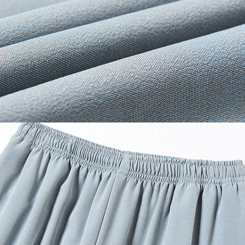 Buddha Stones Fu Character Ricamo Tang Suit Tradizionale Rana-Bottone Manica Corta Top Pantaloni Abbigliamento Uomo Set - image 10