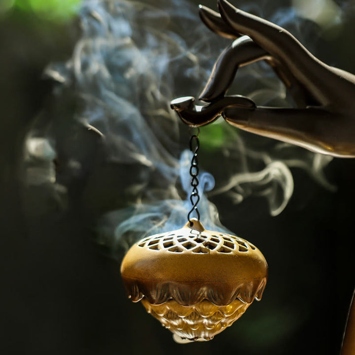 Buddha Stones a LED Buddha Hand Backflow Fumo Fontana Guarigione Bastoncino di Ceramica Bruciatore di Incenso Decorazione