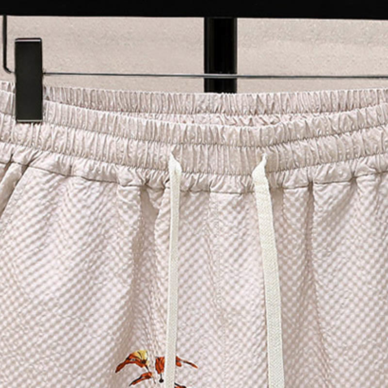 Set da uomo con pantaloncini a maniche corte con motivo a gazze e paesaggio Buddha Stones alberi di cocco