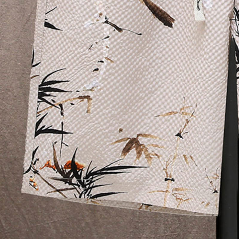 Set da uomo con pantaloncini a maniche corte con motivo a gazze e paesaggio Buddha Stones alberi di cocco