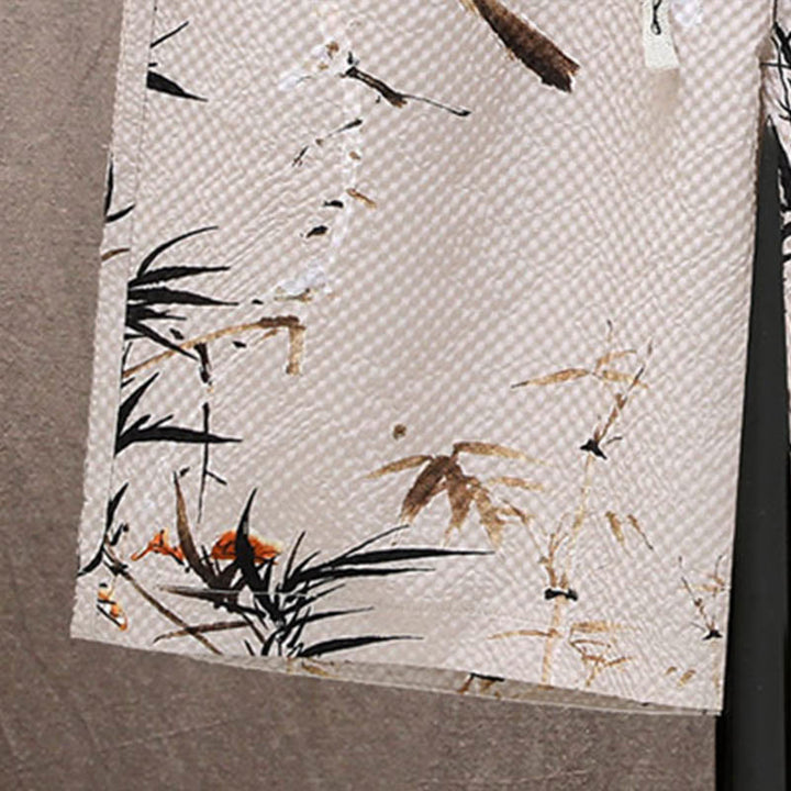 Set da uomo con pantaloncini a maniche corte con motivo a gazze e paesaggio Buddha Stones alberi di cocco