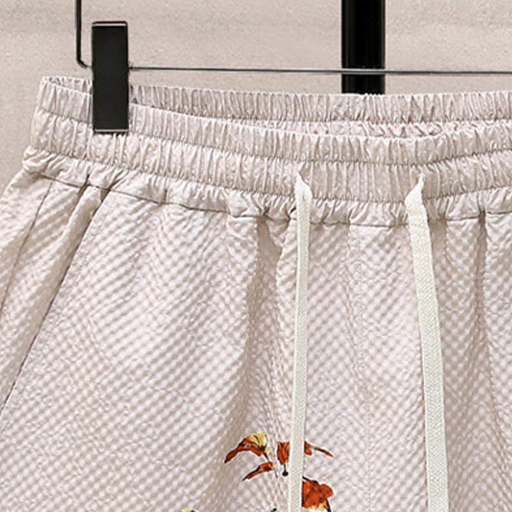 Set da uomo con pantaloncini a maniche corte con motivo a gazze e paesaggio Buddha Stones alberi di cocco