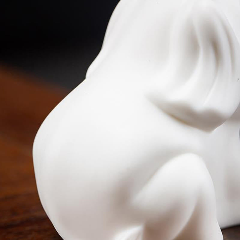 Statua di elefante piccolo Buddha Stones porcellana bianca ceramica forza decorazione scrivania casa - image 10