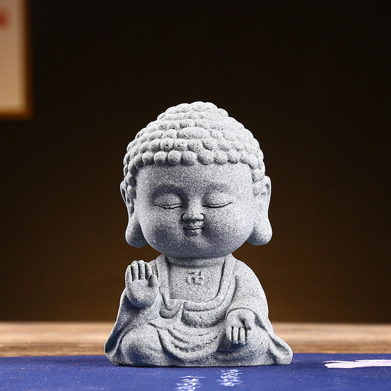 Buddha Stones Meditazione Preghiera del Buddha Compassione Serenità Decorazione della casa - Buddha alza la mano 6,7*4,5*9,5 cm - image 12