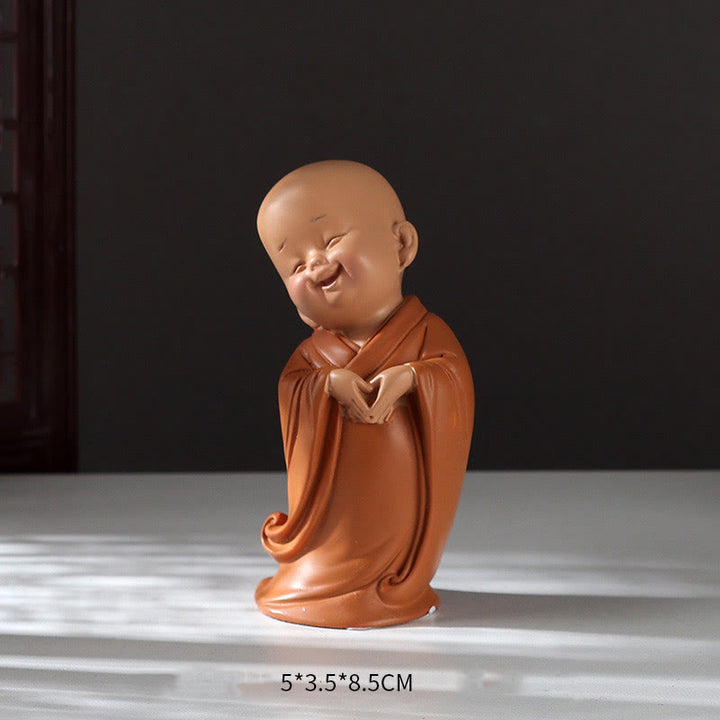 Buddha Stones Piccole Mini Meditazione Monaco Prega Serenità Resina Decorazione per la casa - Creazione di un monaco a forma di cuore 5,5*3,5*8,5 cm - image 17