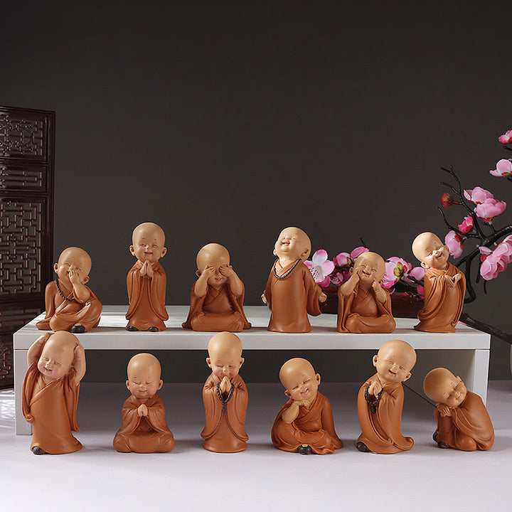 Buddha Stones Piccole Mini Meditazione Monaco Prega Serenità Resina Decorazione per la casa - image 0