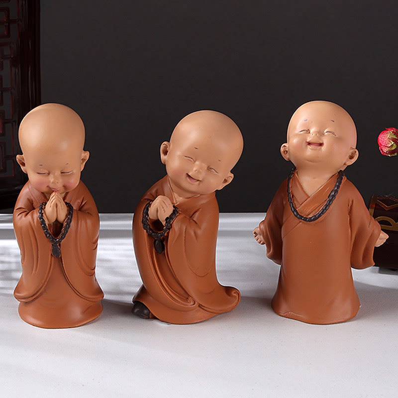 Buddha Stones Piccole Mini Meditazione Monaco Prega Serenità Resina Decorazione per la casa