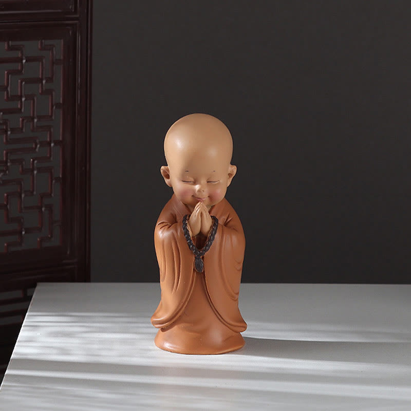 Buddha Stones Piccole Mini Meditazione Monaco Prega Serenità Resina Decorazione per la casa