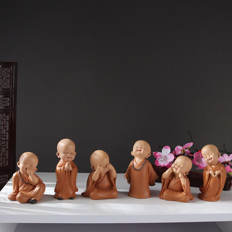 Buddha Stones Piccole Mini Meditazione Monaco Prega Serenità Resina Decorazione per la casa