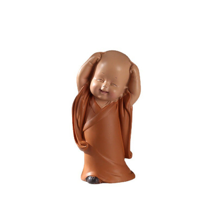 Buddha Stones Piccole Mini Meditazione Monaco Prega Serenità Resina Decorazione per la casa