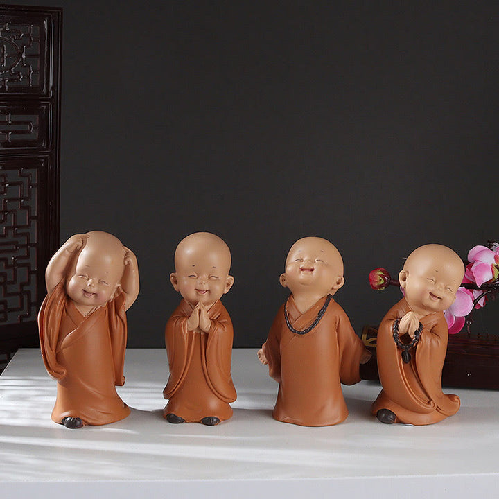 Buddha Stones Piccole Mini Meditazione Monaco Prega Serenità Resina Decorazione per la casa