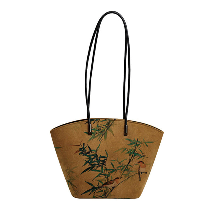Borsa a tracolla grande capacità Buddha Stones Vintage Bamboo Magpie Peony Butterfly