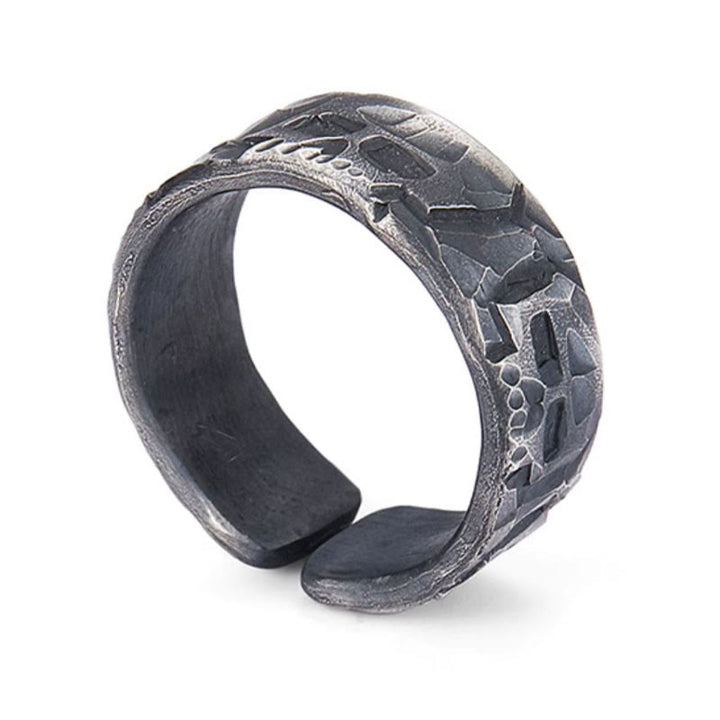Anello di benedizione fatto a mano con motivo scheletrico in argento sterling 999 Buddha Stones - image 12