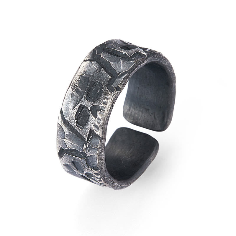 Anello di benedizione fatto a mano con motivo scheletrico in argento sterling 999 Buddha Stones - image 11