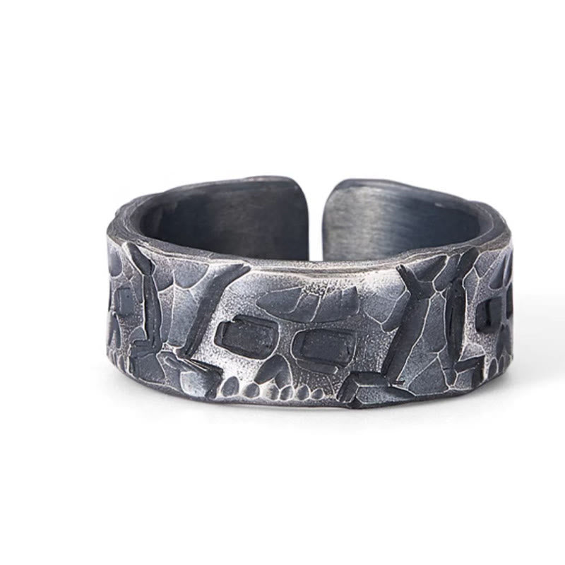 Anello di benedizione fatto a mano con motivo scheletrico in argento sterling 999 Buddha Stones - image 10